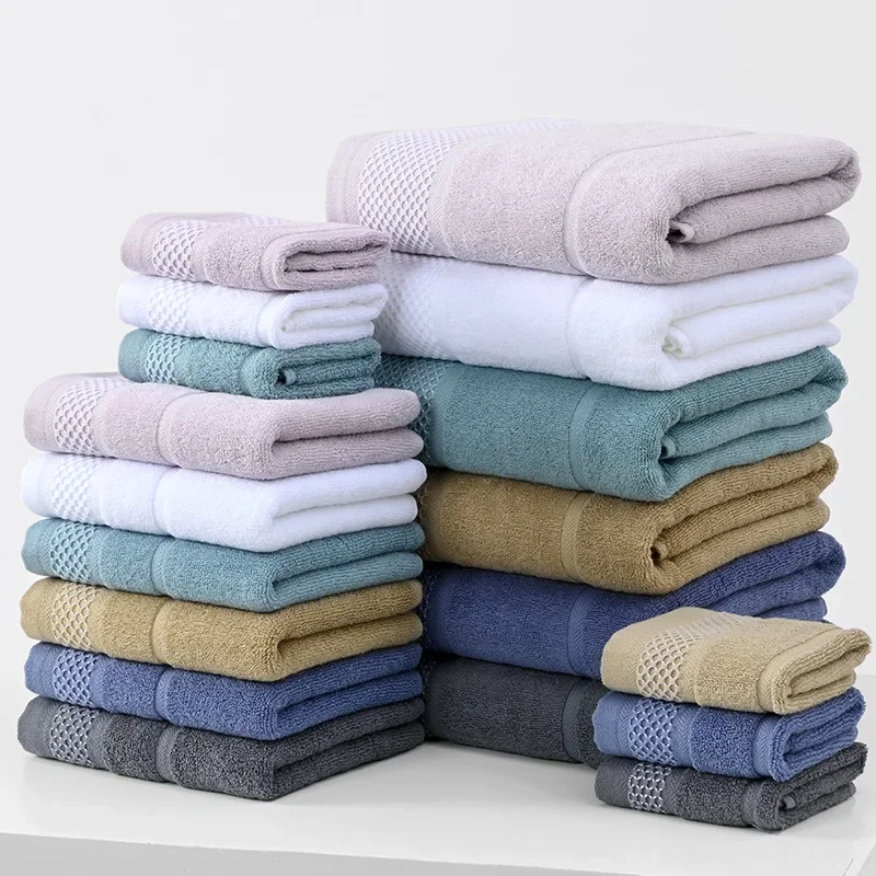 3pcs/set Cotton Hand Shower Towels Bath Towel for Adults High Absorbent Home Hotel Pure Thick Towels Bathroom Bath Towel