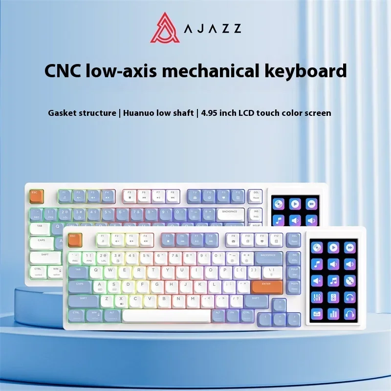 Ajazz   Ű, LCD ȭ, RGB Ʈ Ŷ, Ŀ α׷ ̹ Ű, PC ̸ ׼, AKP815