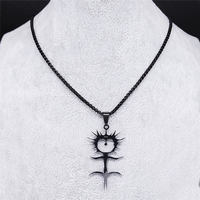 2024 Ghostemane ステンレス鋼チャームネックレス女性/男性