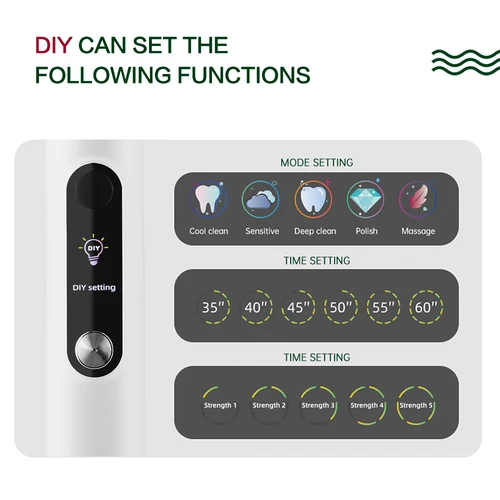 음파 칫솔 전동 칫솔, 스마트 DIY 모드 LCD 디스플레이, 초음파 치과 클리너, 치아 청소, 미백 케어 소프트 4