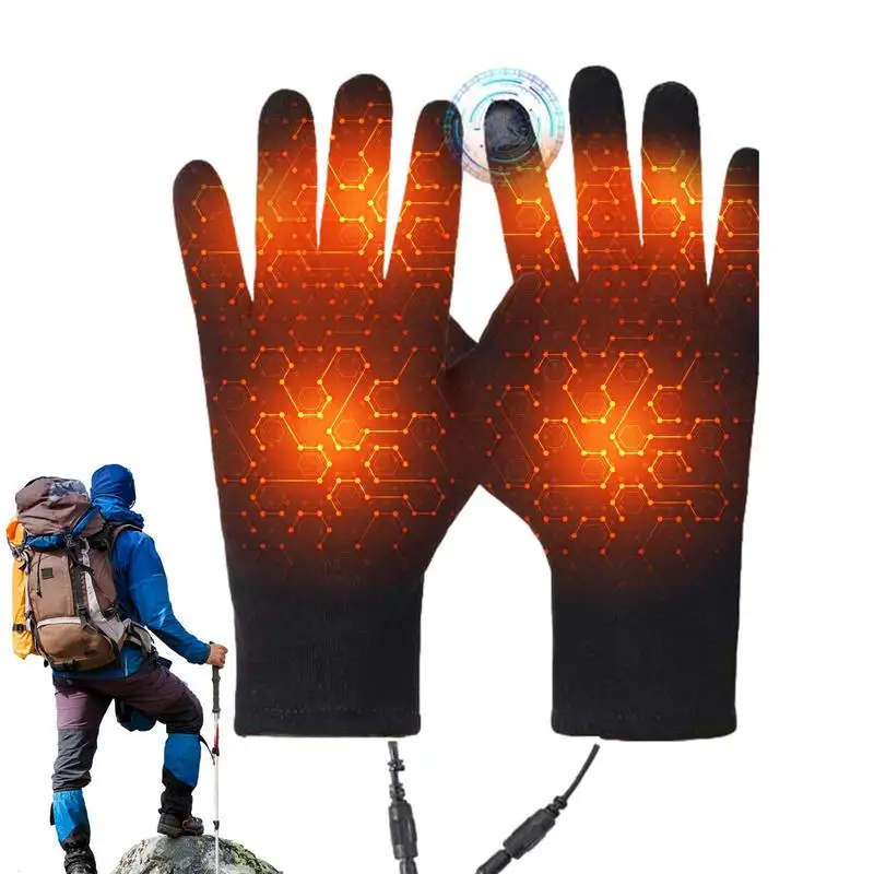 

USB Heated Gloves Waterproof Touchscreen Winter Snowboard Gloves Water-resistant Outdoor Camping Skiing Motorcycle Bicycle Glove