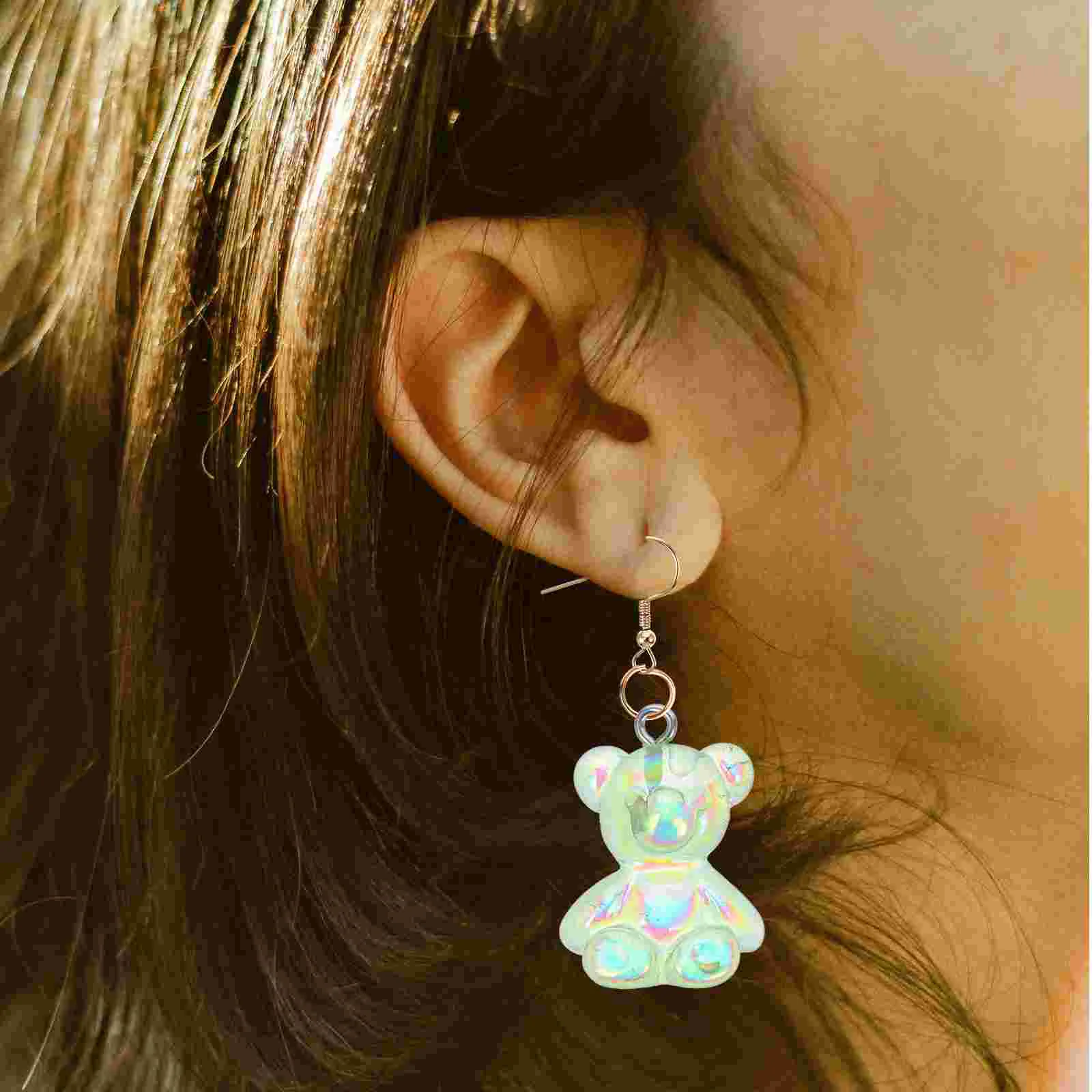 

30 Pcs Ab Color Bear Pendant Charms for Bracelets Beads Pendants Necklaces Bulk Making Jewelry