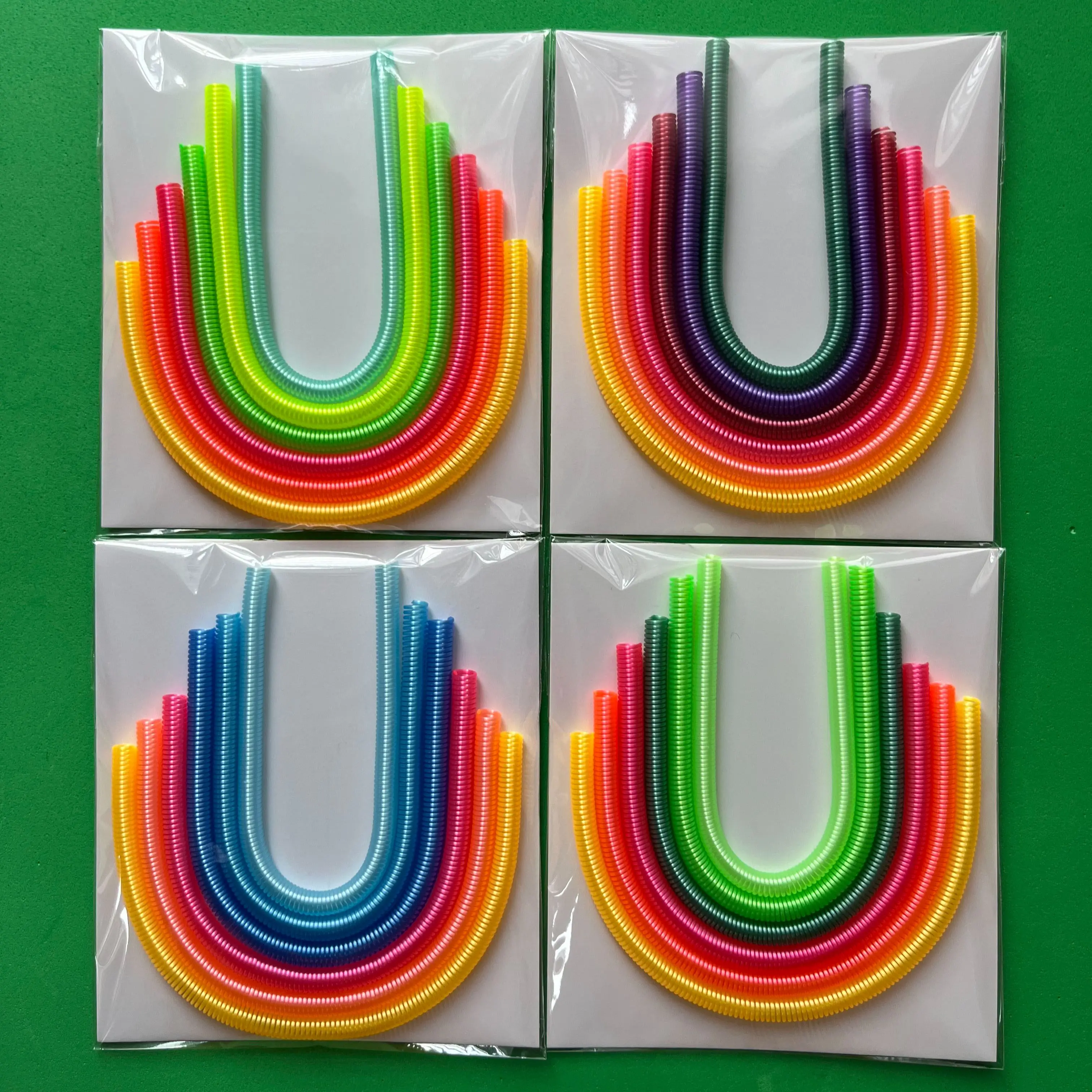 6/12pcs Plastic Pearlescent Colorful folding Spiral Coil for DIY Bracelet or Accessories