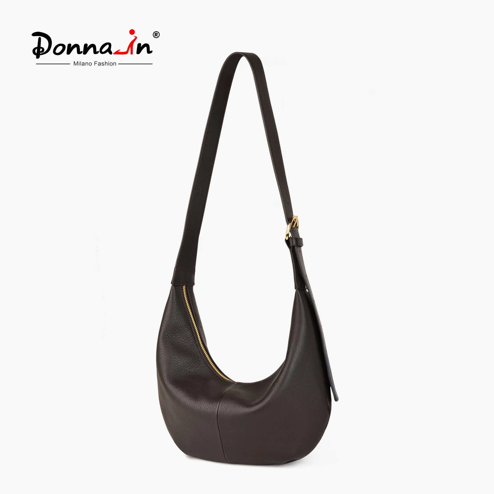 Donna-in Natural Calfskin Hobo Shoulder Bag for Women Crossbody Bags Genuine Leather Slouchy Casual Commuting Tote