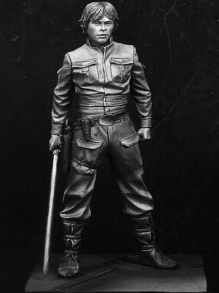 Unmontierter 1/24 75 mm alter Standmann mit Sockel 75 mm Miniaturmodellbausätze aus Kunstharz, unbemalt