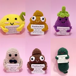 Cute Positive Energy Potato Hug Pocket Hug Mini Handmade Plush Knitting Wool Potato Doll Cute Birthday Holiday Gifts Room Decor