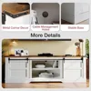 Modern Rustic Entertainment Center with Sliding Barn Door and Storage Cabinets, Metal Media TV Console,66” Farmhouse TV Stand 5