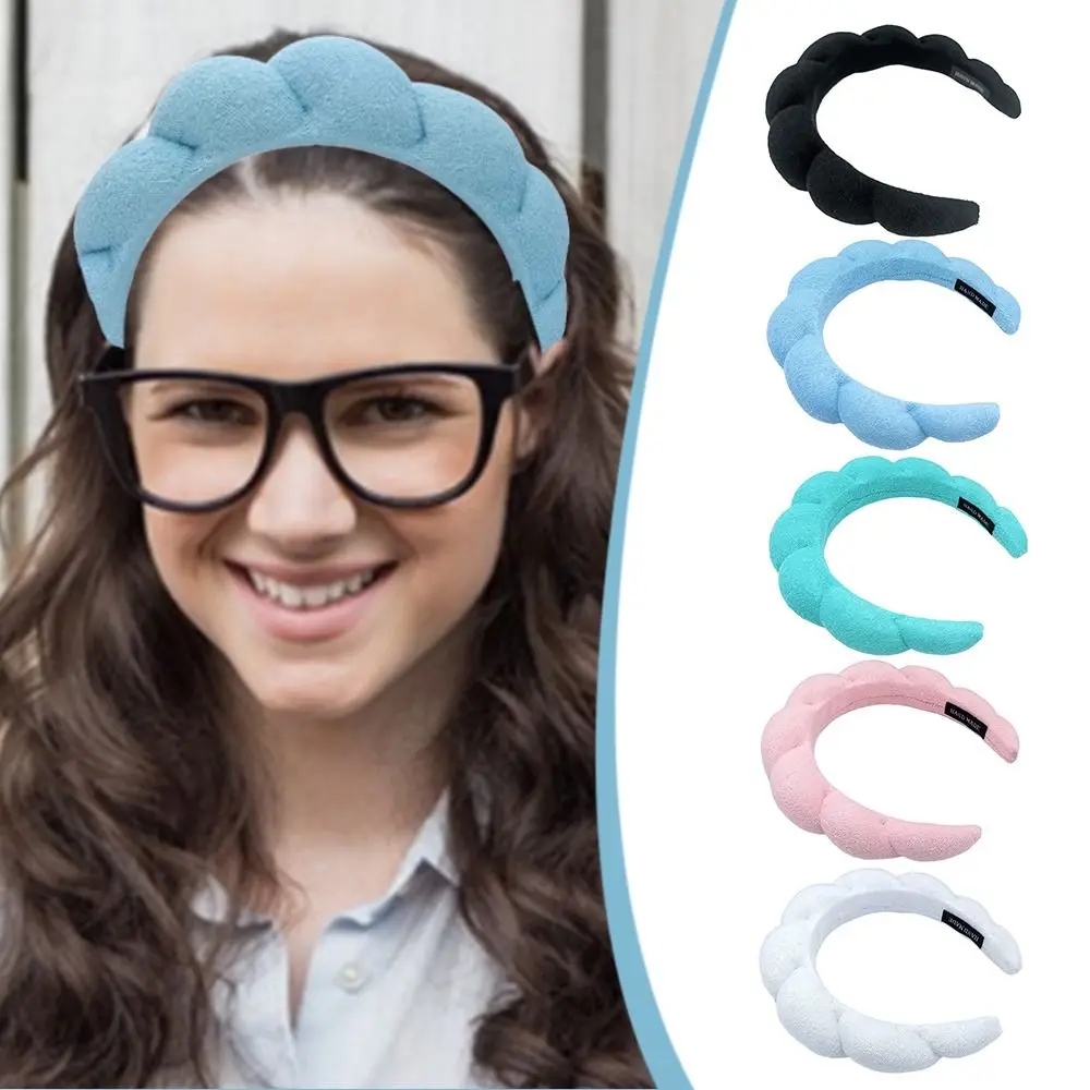 

Women Sponge Spa Headband Yoga Hair Bands Makeup Headband for Washing Face Solid Sponge Headbands Braided No-slip