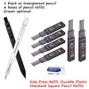 Answer Sheet Pencil, 2B Black Or Transparent Mechanical Pencil, with 6 Boxes of Standard Square Pencil Refills Side Press Refill 1