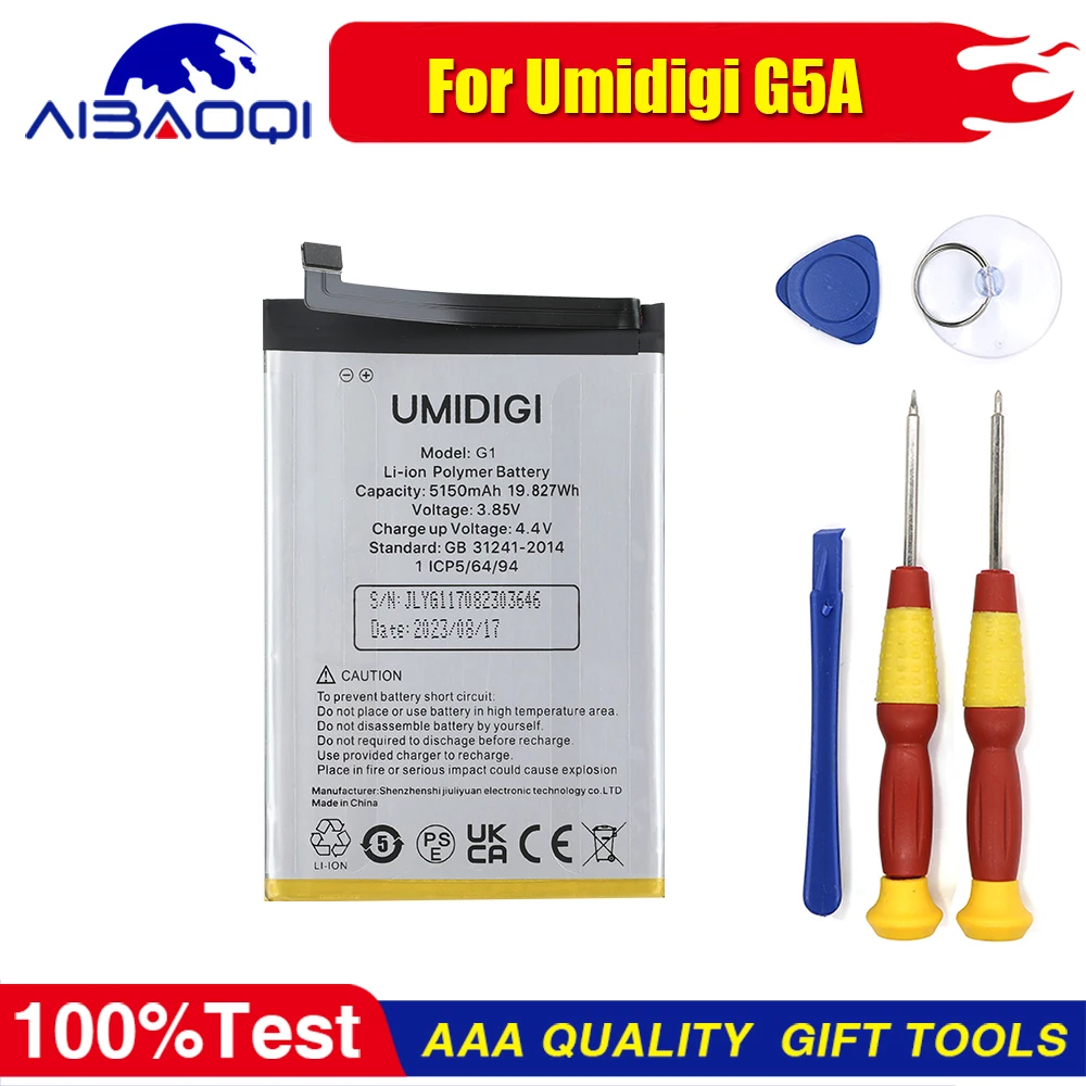 

XUNQIYI 100% Original Umidigi G5A Battery High Capacity 5150mAh Battery Backup Replacement Smart Phone Free tools