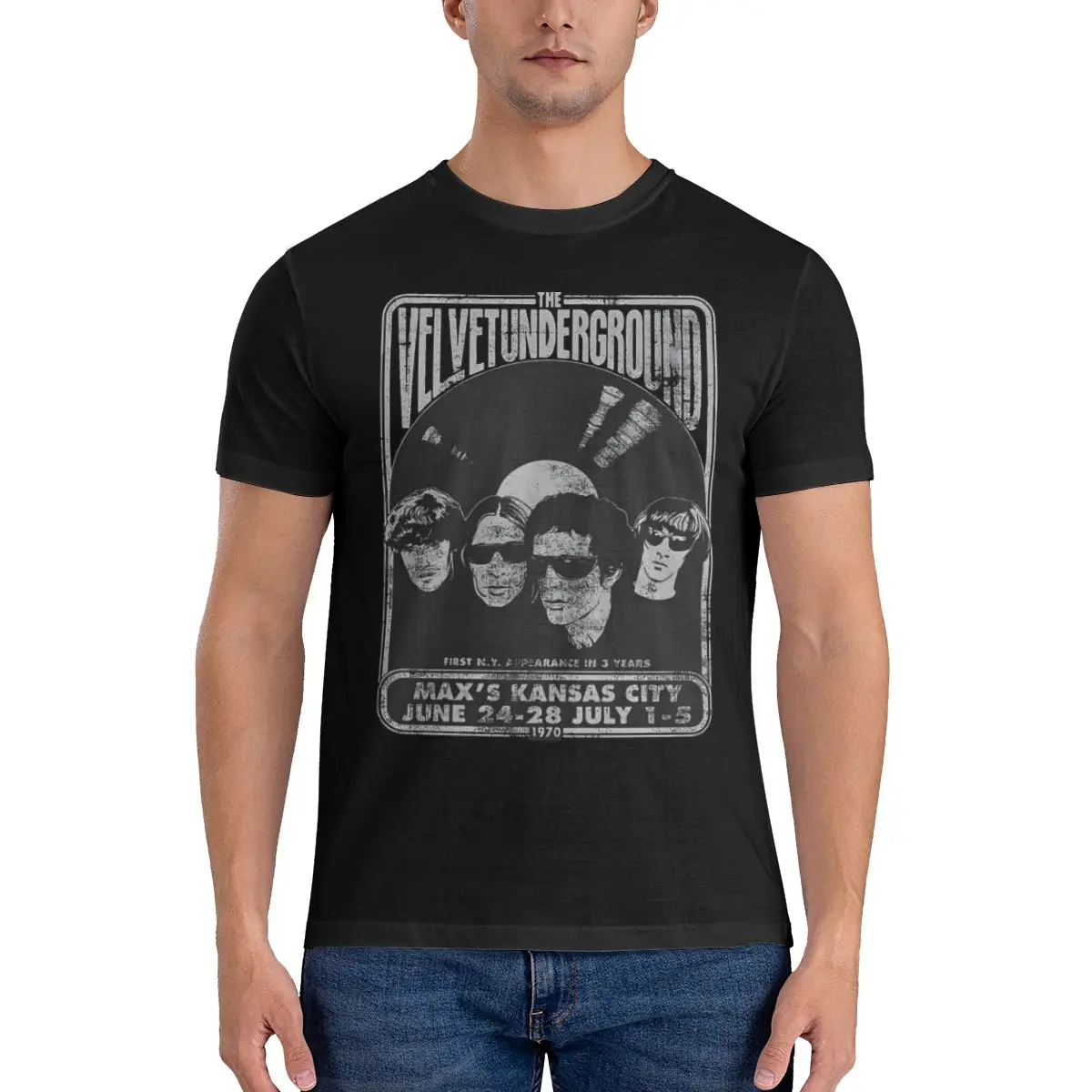 

The Velvet Underground Cool T Shirts Men Cotton Funny T-Shirt Crew Neck The Velvet Underground Tees Short Sleeve Clothes Classic