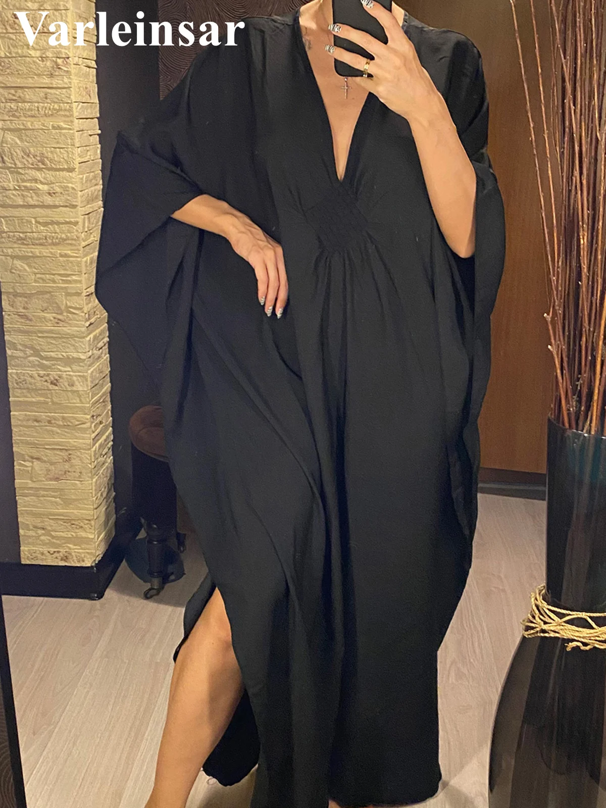 Greek Goddess Long Dress Batwing Sleeve Tunic Beach Cover Up Cover-ups Beach Dress Beach Wear Beachwear Kaftan Maxi Dress V4427 1