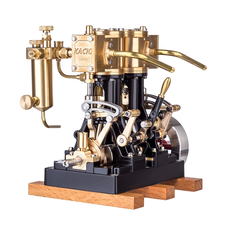 

KACIO LS2-14 Double Cylinder Reciprocating Steam Engine Model Without Boiler For Steam Model Ships Above 80cm -Without Boiler