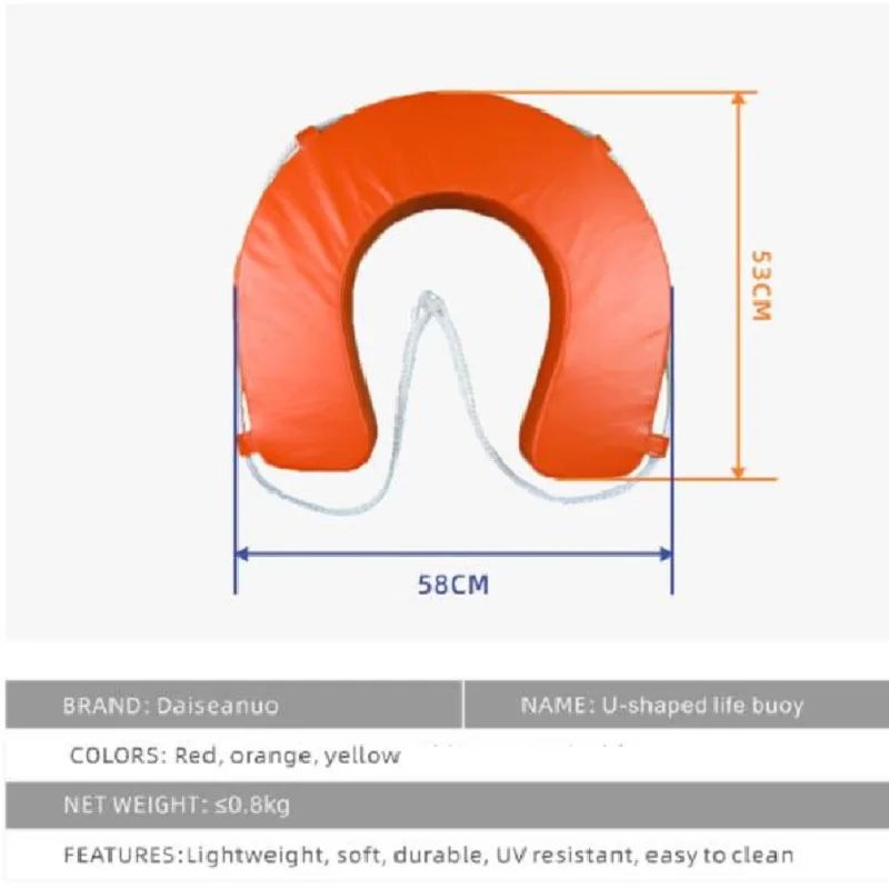 Universal Swim Pool Accessories, Life Buoy, Waterproof, PU Leather, Polyethylene Foam, Safety Float Lifeguard, Adult and Kids