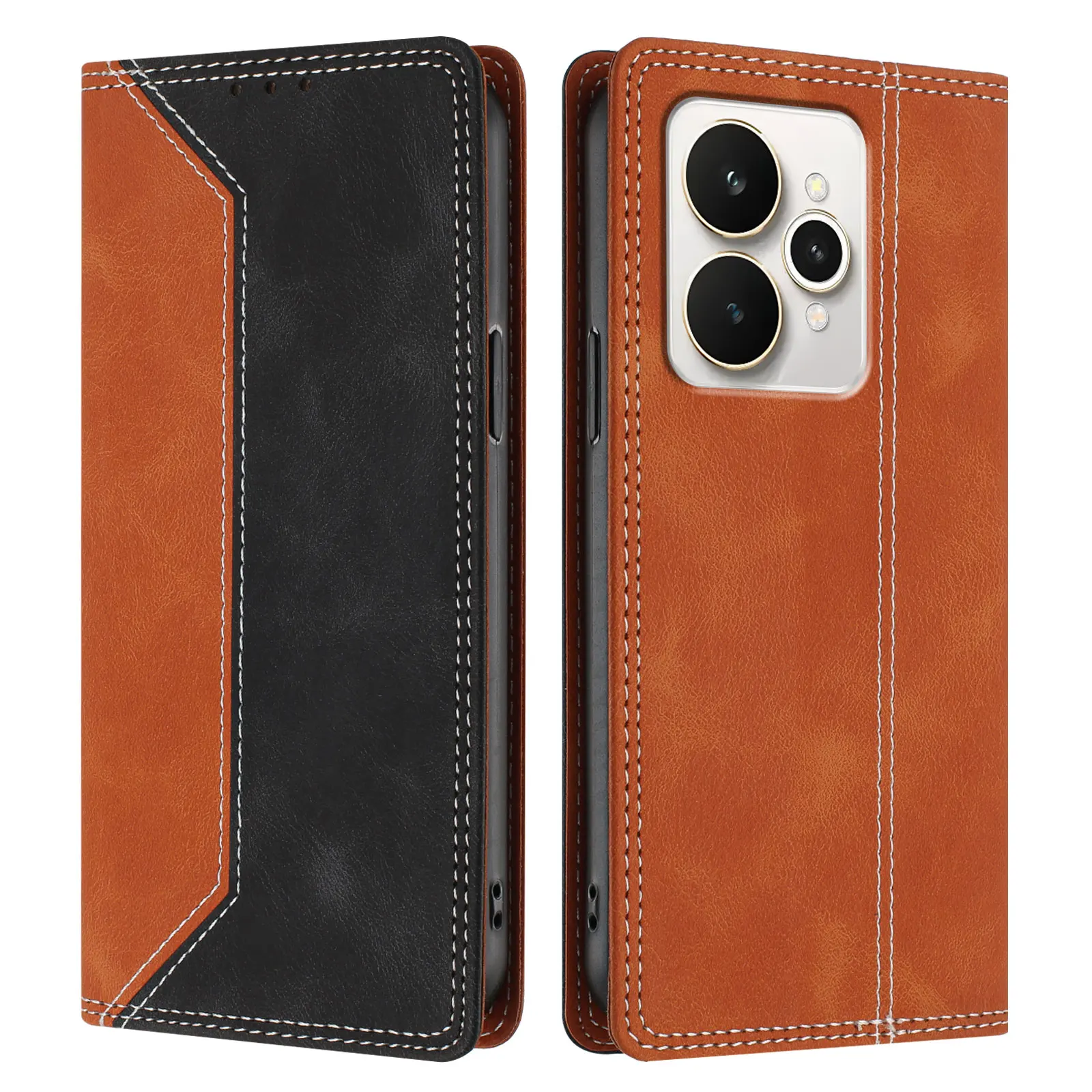 Premium Flip Leather Phone Case with Magnetic Buckle and RFID Blocking Technology