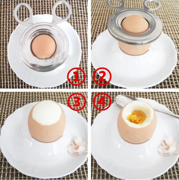 Description Picture 4 of itemStainless Steel Egg Cutter Scissors â€“ Multi-Function Tool for Perfectly Slicing Boiled Eggs, Soft Fruits