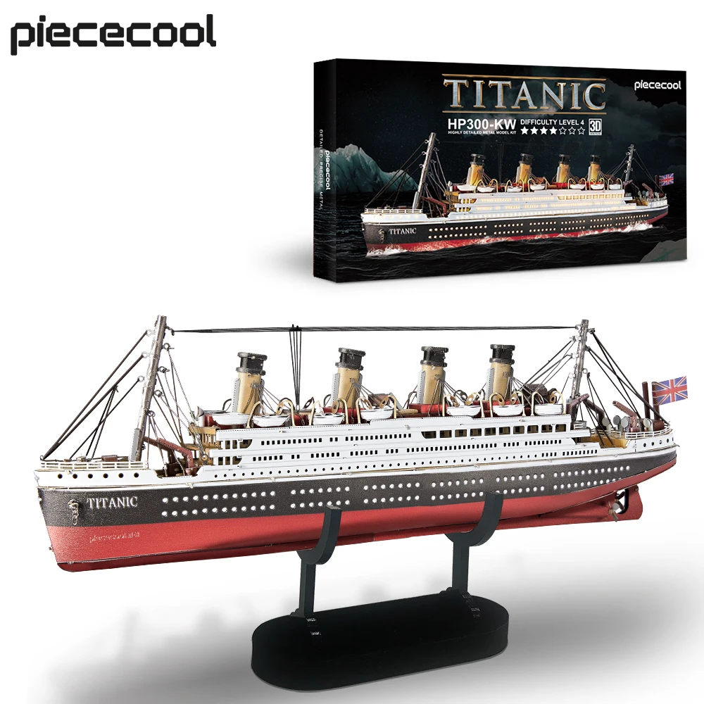  Piececool Model Building Kits Titanic Ship Puzzle 3D Metal Jigsaw DIY Toys for Adult Birthday Gifts 226Pcs 