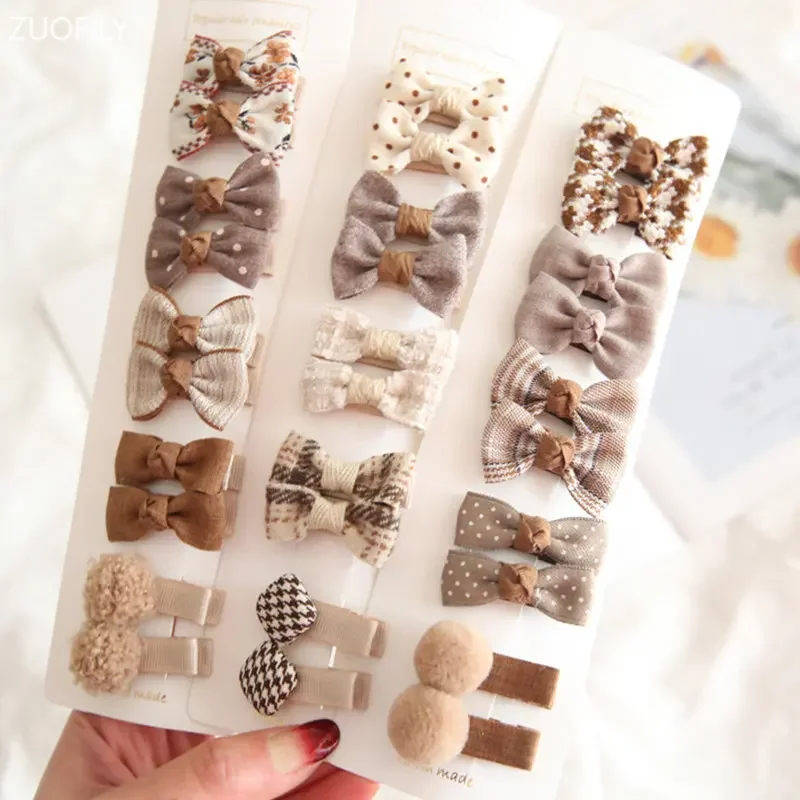 10Pcs/Set Baby Hair Clips Baby Headband Accessories Cross Kid Hair Clip Cotton Girl Hair Clip Baby Barrettes Hair Accessories 3