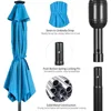 11FT Solar Powered Umbrella Outdoor Patio Umbrella with 32 LED Lights and 8 Ribs - UV Protection Table Sunshade for Pool 4