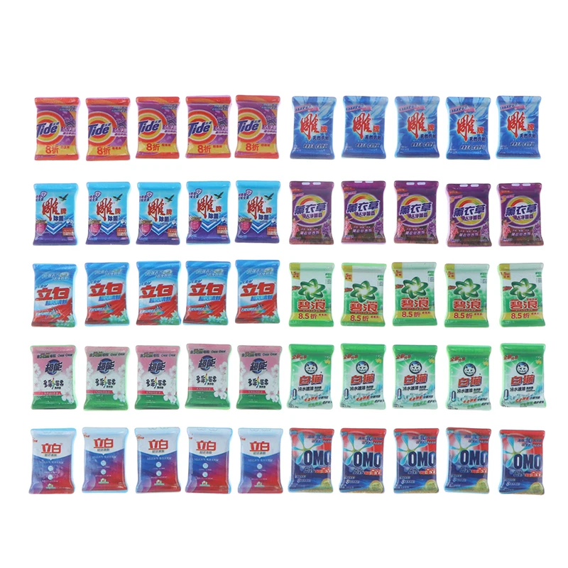 

5Pcs 1:12 Dollhouse Miniature Washing Powder Simulation Mini Laundry Detergent Model Bathroom Decor Toy Doll House Accessories