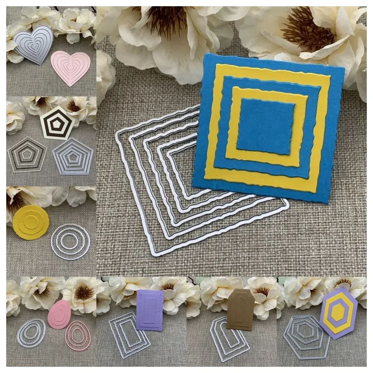 Formkombinationen aus Metall, Stanzformen für DIY-Scrapbooking, dekorative Prägung, Handarbeit, Stanzschablone, Form