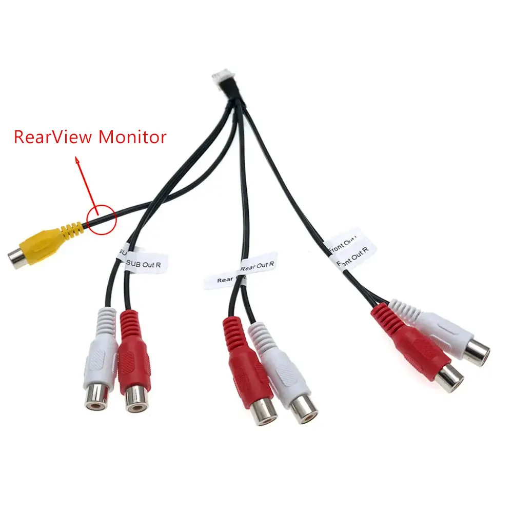 Universal AUX IN Sub Rear Out Cam Video RCA Harness Cable for Pioneer Radio Systems