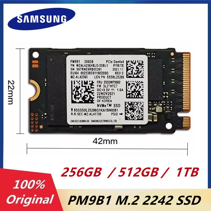 

Original Samsung PM9B1 256GB 512G 1TB 2242 M.2 NVMe PCIe Gen4 x4 NVME Solid State Drives SSD For Surface ProX Pro 7+Steam Deck