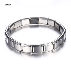 Elegant Women's 9mm Italian Elastic Charm Bracelet in Stainless Steel - 17.5cm (Gold and Silver)