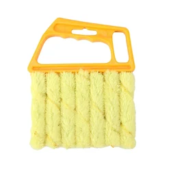 Enhanced Microfiber Vent and Fan Duster with Washable Cleaning Cloth Brush (Yellow)