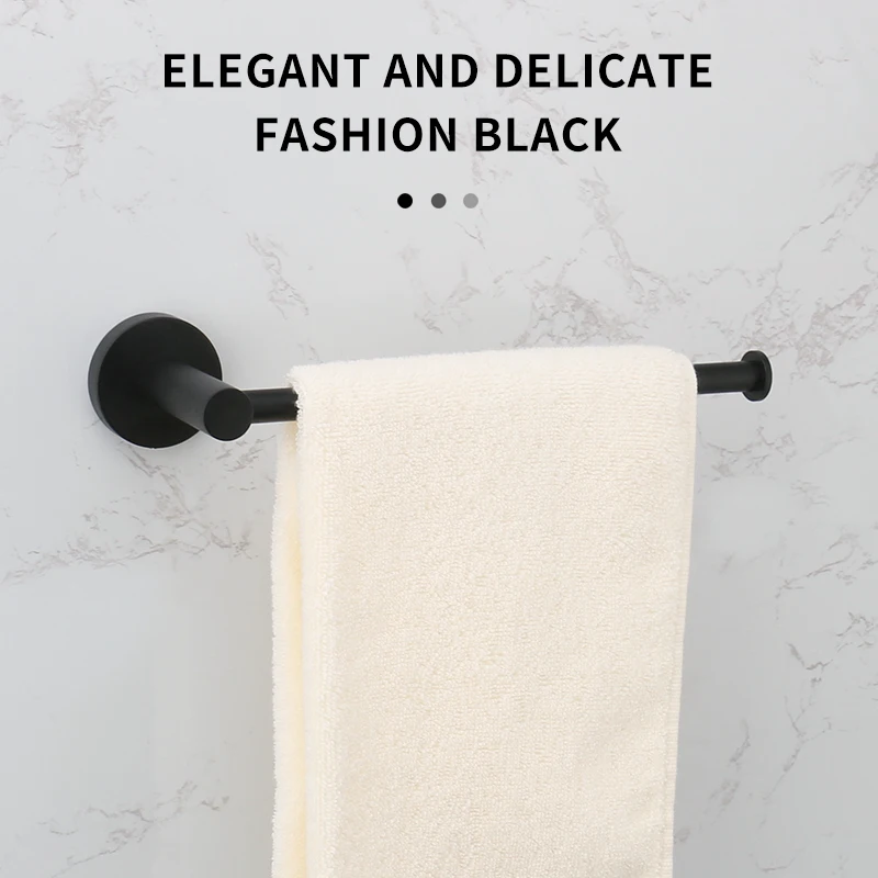 304 Stainless Steel Hand Towel Bar Shelf Wall Mounted Towel Hanger Holder Rack Matte Black Bathroom Accessories Brushed Gold
