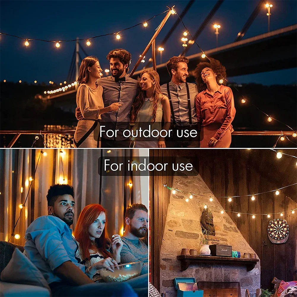 USB LED Lights 5V 1W G40 Plastic Bulb Outdoor Waterproof Tent Fairy Patio Festoon String Light Wedding Decor 100/50/25ft led string lights led lights string lights