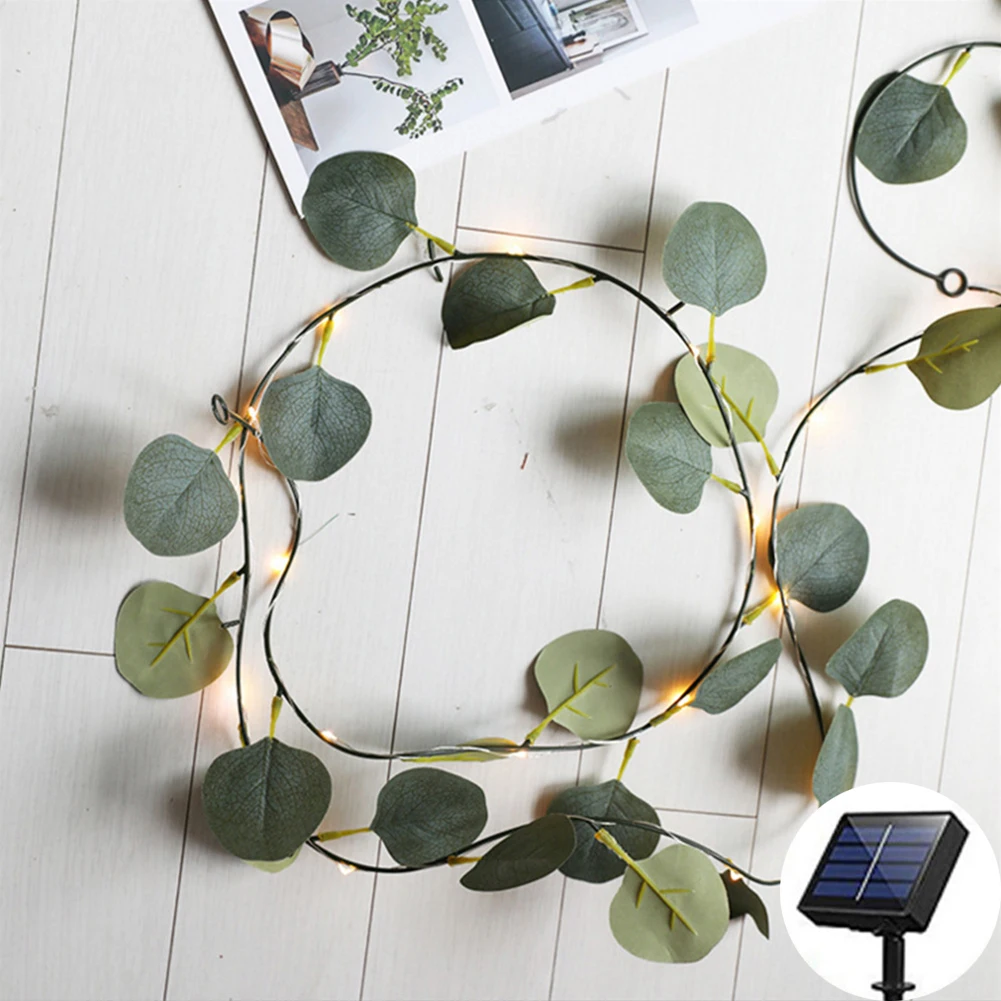 Solar Ivy String Lights, 50/100LED Artificial Maple Leaf String Lights Vine Hanging Garland Fairy Lights use for Garden  Decor cheap solar lights Solar Lamps