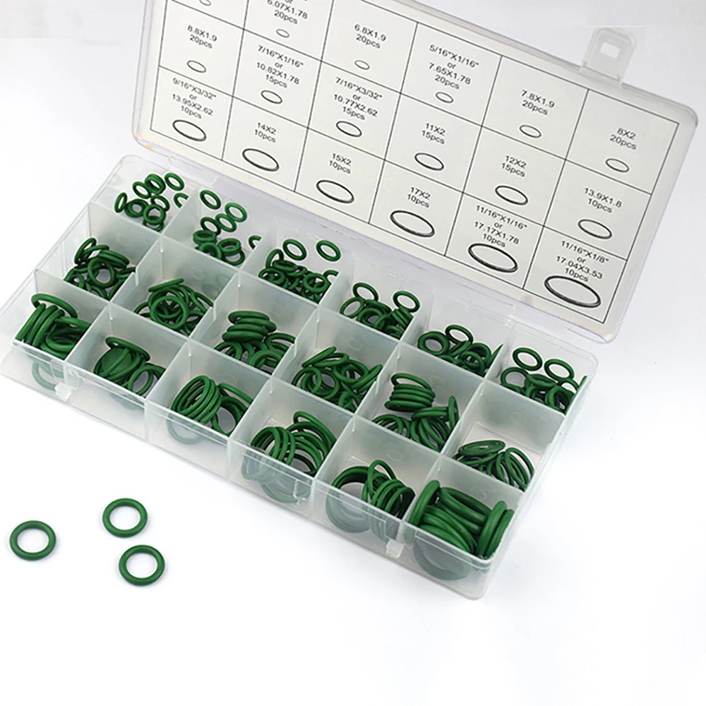 Rubber O Rings Sealing Gasket Rubber Washers Keycap O Rings Silicone O Rings Rubber Grommet Kit Rubber Grommet Rubber O-Ring Gasket 18 Sizes Sealing Ring Kit For Car A/C System R134a Air Conditioning Gasket Washer Set
