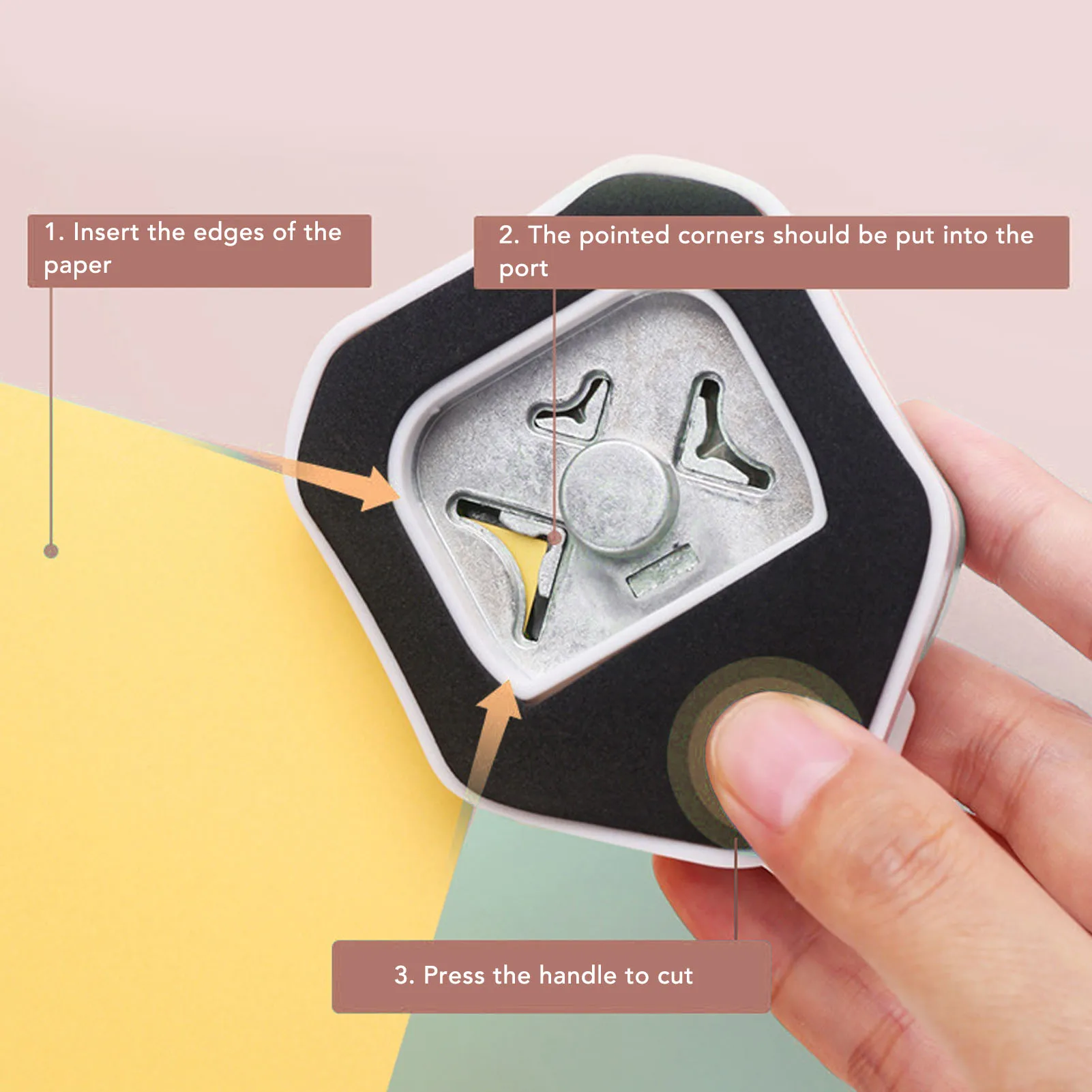 3 in 1 Paper Corner Cutter R4mm R7mm R10mm Rounder Puncher for Cardstock Photo Scrapbooking Crafts Making Paper Corner Rounder