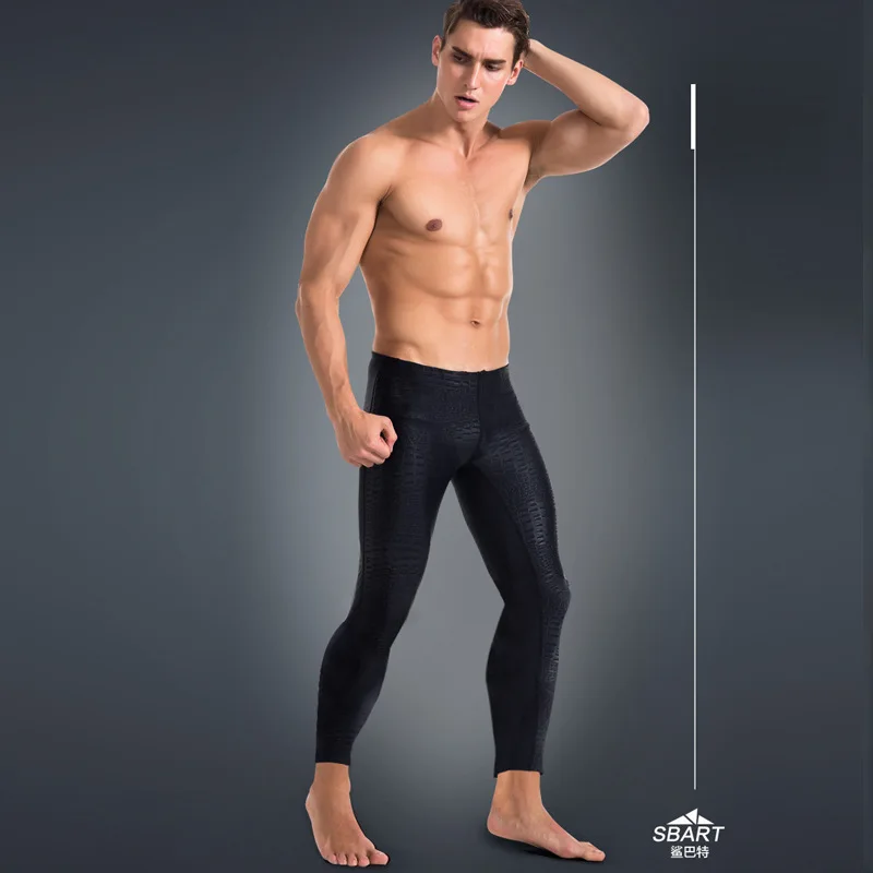 SBART-Sharkskin Surf Pants for Men Anti-UV Lycra Rashguard Leggings Full Length Yoga Fitness Swim Quick Dry Anti Jellyfish Pant