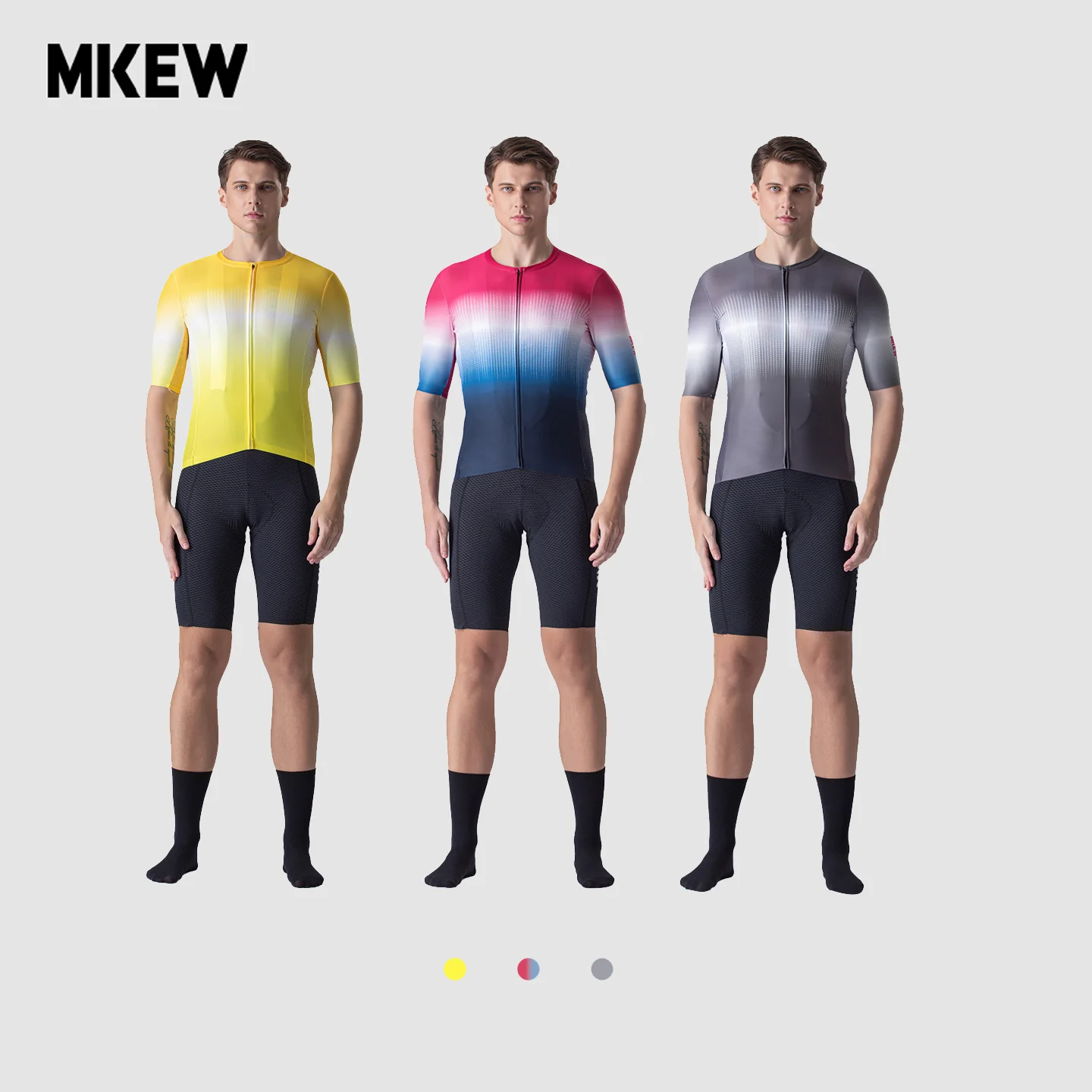 MKEW 남성용 여름 사이클링 저지 속건성 통기성 반팔 로드 바이크 슈트 - 높은 탄력성과 편안한 사이클링 기어