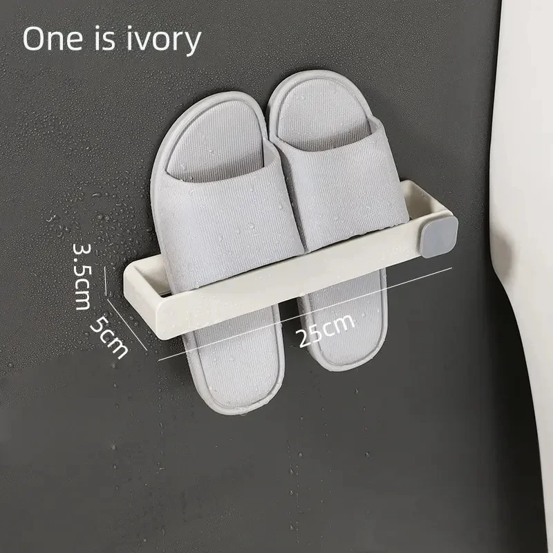 Slipper Shelf Shoe Storage Rack Bathroom Slipper Shelf No Punching Wall Mounted One Piece Shoe Rack Space Saving Shelf Bathroom Hanging