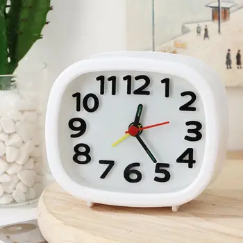 Sveglia quadrata creativa No Tick Orologio con numeri silenziosi Camera da letto Comodino Ufficio Decorazioni per la casa Orologi al quarzo a batteria 1