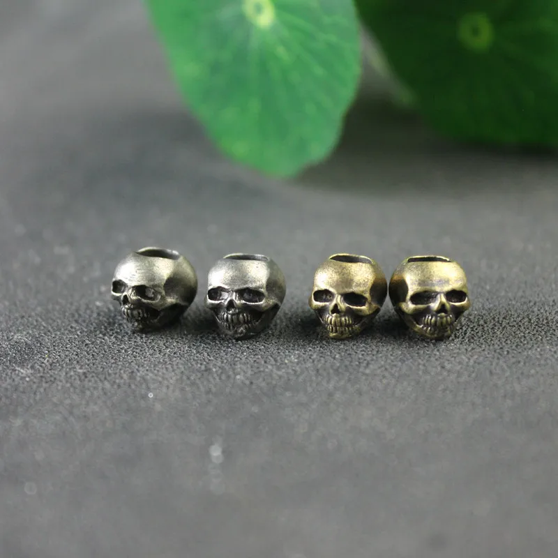 FLAMEDUKE Messer-Schlüsselband-Perle Aus Kupfer – Totenkopf-Anhänger Für Paracord, EDC & DIY – Handgegossen
