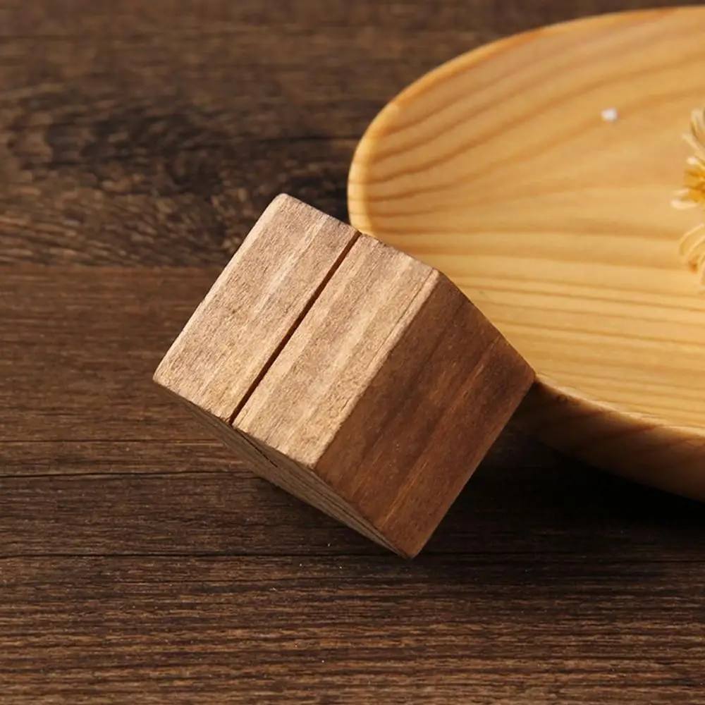 Card Holder Events Photo Picture Elegant Wooden Rustic Table Number Place Card Holder Note Holder Display Stand Decoration Desk