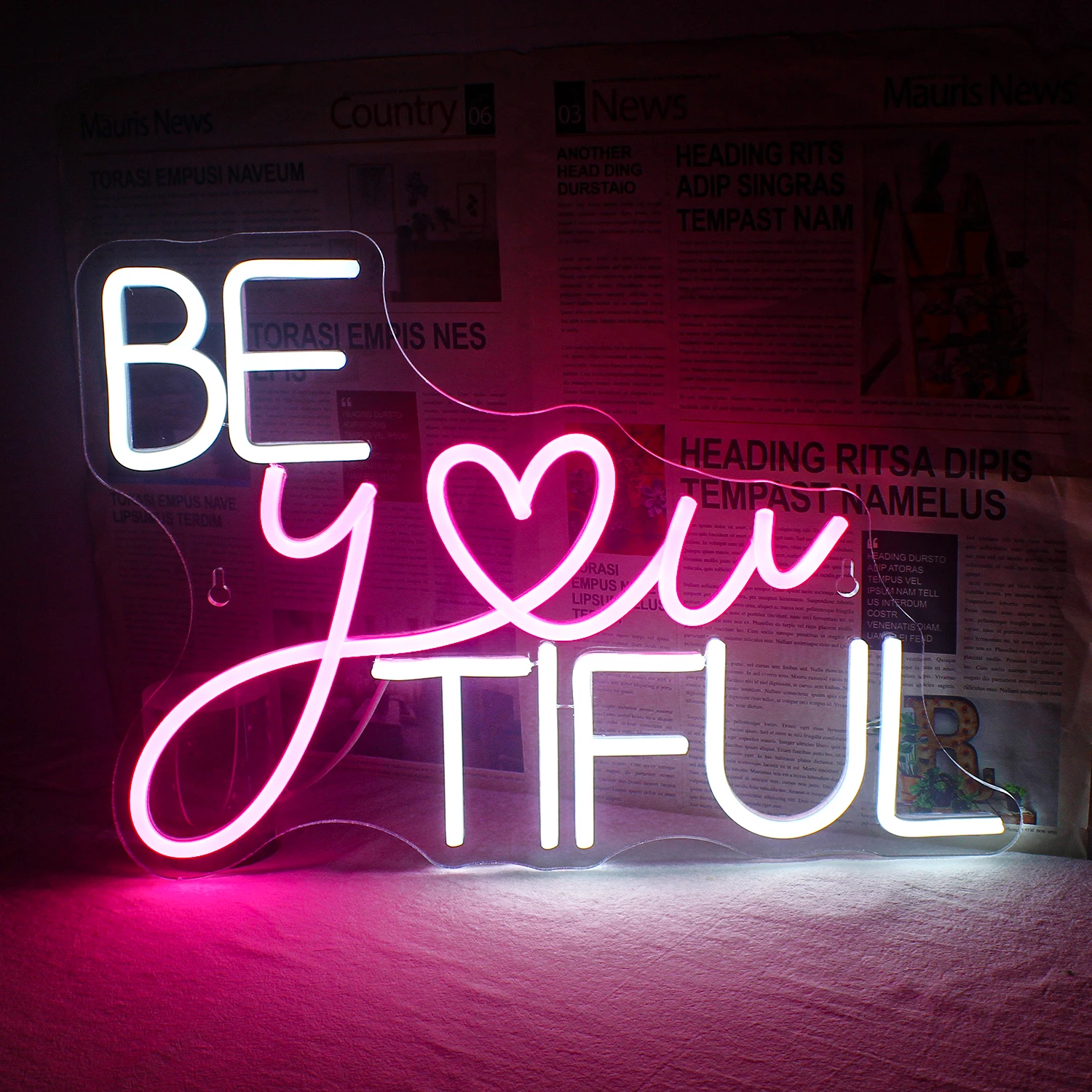 Beautiful Neon Sign LED Light Home Bar Shop Party Personalized Hang Bedroom Make up Beauty Room ART Wall Decor Lamp Girl Gift iwp led neon light custom make your space glow personalized neon led signs neon lamp home room bedside decor birthday gift