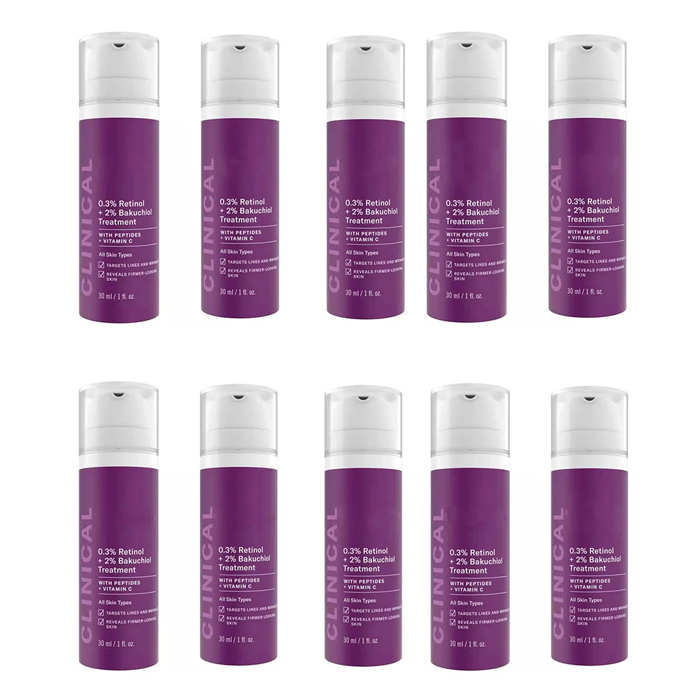 

10PCS 0.3% +2% Treatment With Peptides Vitamin C Anti-aging Repair Fine Lines For All Skin Types 30ML