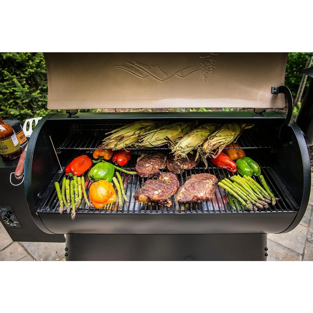 Grills Pro 34 Electric Wood Pellet Grill and Smoker, Bronze, 884 Square Inches Cook Area, 450 Degree Max Temperature, Meat Probe 6