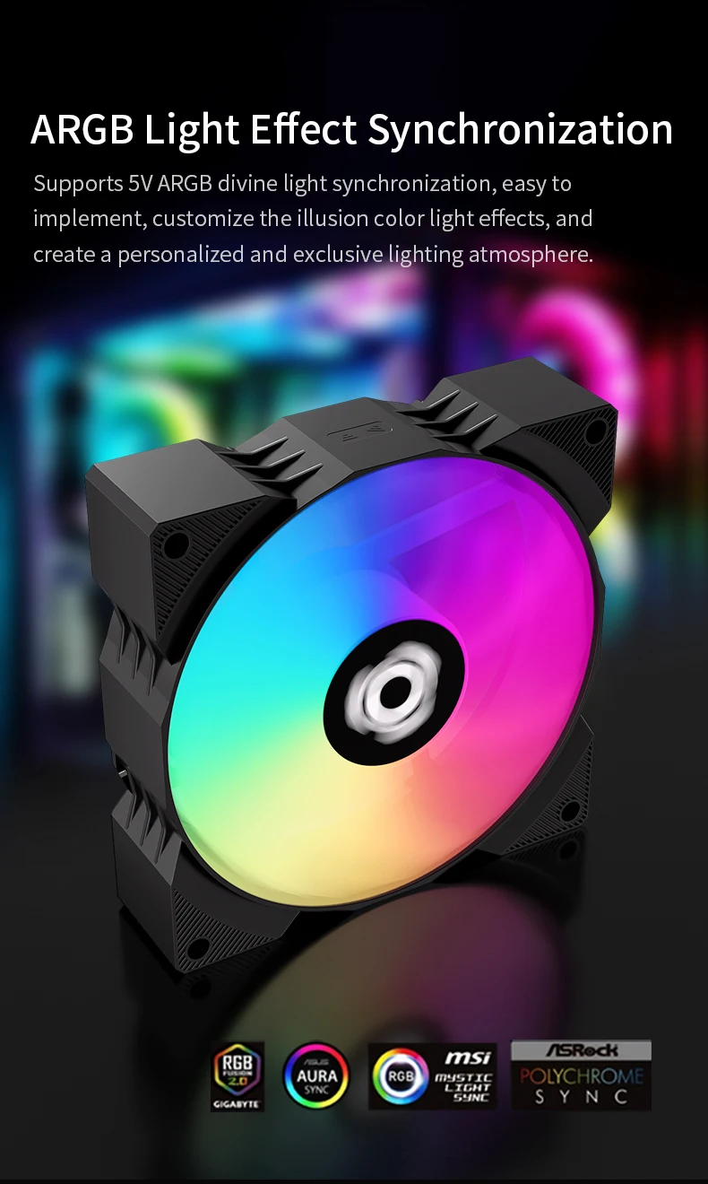 T9025 90mm CPU Cooler Fan PWM 800-2200RPM ITX Chassis Cooling Solution ARGB Fan