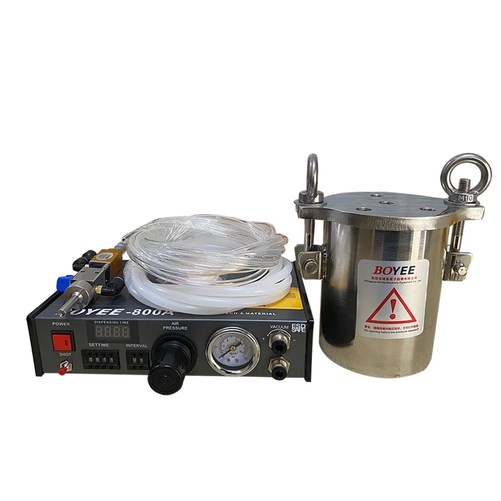 BY-64A Small Automatic Spray Gun Spray Paint System Precision Dispensing Spray Valve System 1L Pressure Bucket semi automatic silicone dispenser by 982g solder paste liquid controller drip silicone dispensing system