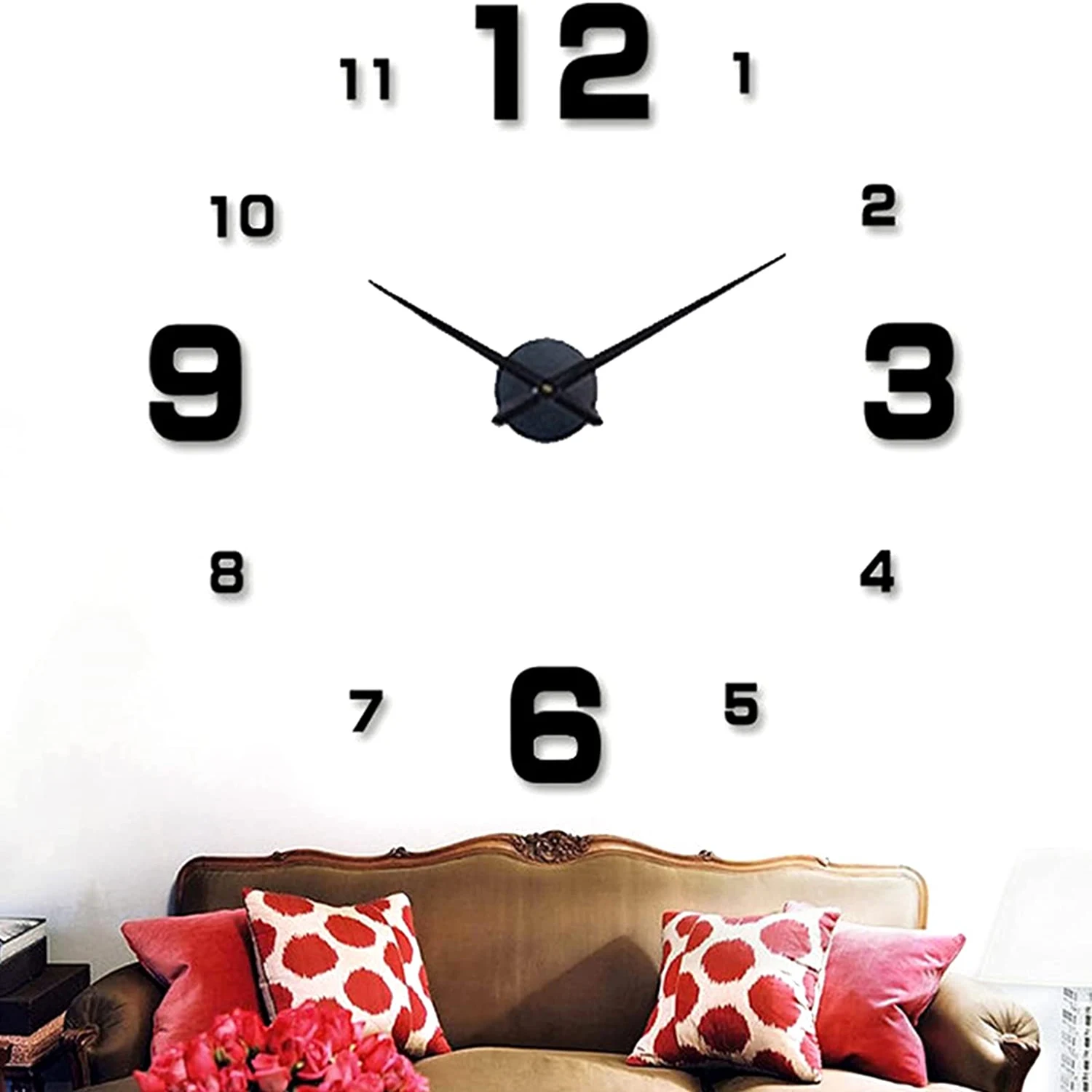 3D Large Wall Clock Frameless Mirror Number Sticker Modern Art Decal Decor HOT 