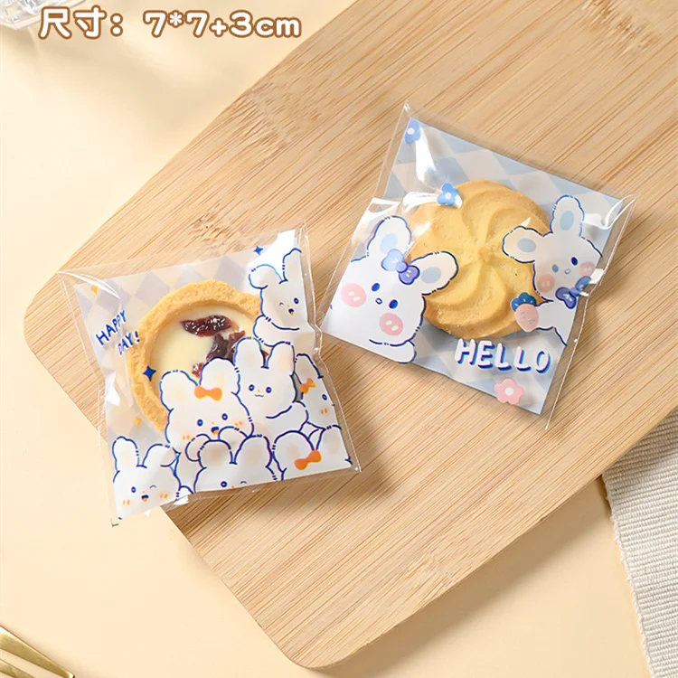 thumbnail image 1 of LBSISI Life, 7 x 7 + 3 cm, paquete pequeño de plástico para jabón, bolsa para galletas de caramelo, para turrón dulce, boda, bolsa autoadhesiva, regalo de joyería de polietileno, 100, 1 of 5