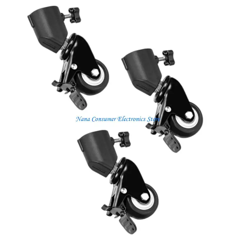 G7NE 3Pcs Rotation Caster Rad Set Für Fotografie Licht Stehen Studio Foto Video Locking Caster Set Mit Bremse – Detail 10