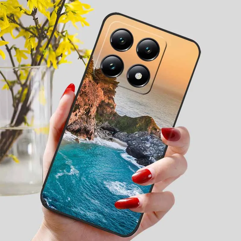 Floral Print Soft TPU Silicone Phone Cover with Black Bumpers