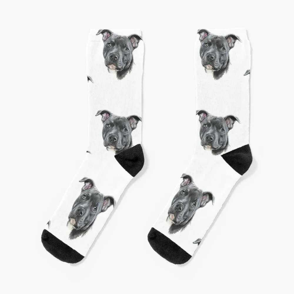 Blue staffy Socks Christmas Stocking